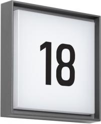 Dotlux LED-Hausnummernleuchte WALLsquare 24cm 2,5W 3000K mit Dämmerungsschalter (deaktivierb 