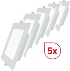 Dotlux LED-Einbaupanel SQUAREeco IP20 22W 3000K 224x224mm Bundle 5 Stück 