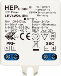 HEP  LED Netzteil, Konstantspannung, 24Vdc, 4W 
