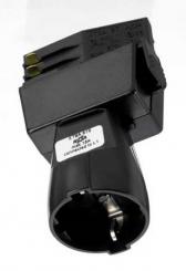 Nordic Aluminium Stromschienensystem XTSA 67S-2 Adapter, Global-Trac schwarz, mit Schuko-Steckdose 