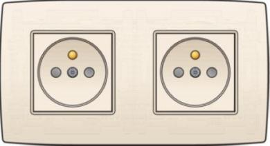 Niko  NIKO Original Cream - DOUBLE SOCKET-OUTLET 