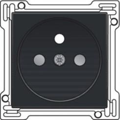 Niko  NIKO Pure Black Steel - CPL SOCKET-OUTL. PIN+S 