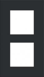 Niko  NIKO Pure Black Steel - COVERPL 2GANG 60 BLACK 