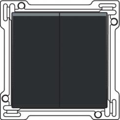 Niko  Pure Bakelite Piano Black - 2x 1/2 ROCKER B.BLACK 