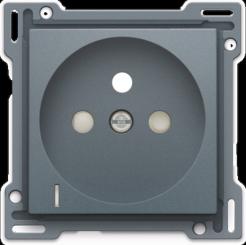Niko  NIKO Pure Alu Steel Grey - CPL SOCKET-OUTL INDIC. 