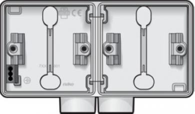 Niko  NIKO Hydro - HYDRO BOX 2GANG 2ENTR WH 