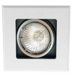 Rutec Einbauspot Kardan. EB-Strahler 1-Fach Aluminium gebürstet Clipverschluß QU. 