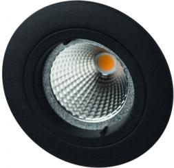 Rutec  Einbaustrahler starr für MR16 schwarz matt ALU Druckguss ohne Sprengring 