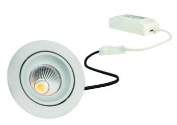 Rutec  GAIL LED-Einbaustrahler1er Set DimToWarm Plug&play schwenk, rund, 300mA, 6W, IP40, 