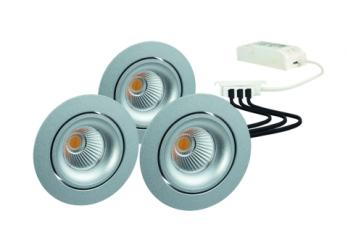 Rutec  GAIL LED-Einbaustrahler3er Set DimToWarm Plug&play schw,rund,300mA,3x7W,IP40,3-1800 