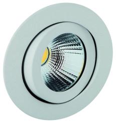 Rutec  TALU LED-Einbaustrahler ohne Konverter schwenk.,rund,350mA,8W,IP20,2700K,CRI90-We / EEK: F 