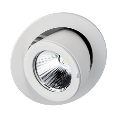 Rutec LED-Leuchte RINCA LED-Einbaustr. rund ausziehb. weiss 6,9W 350mA 24° 3000K CRI90 / EEK: F 