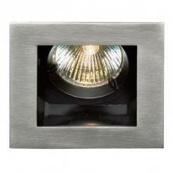 Rutec Einbauspot Edelstahl, schwenkb.Quadrat. Einbaustrahler für MR-16 