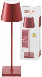 Sigor Akku-Tischleuchte Nuindie 380mm kirschrot 2,2W Flex-Mood 2200K/2700K IP54 168/197lm Ra85 dim, 
