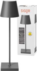 Sigor  Akku-Tischleuchte Nuindie USB-C 380mm graphitgrau 2,2W FlexMood 2200K/2700K IP54 168/197lm Ra 