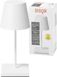 Sigor  Akku-Tischleuchte Nuindie mini USB-C schneeweiß 2,2W FlexMood 2200K/2700K IP54 168/197lm Ra85 