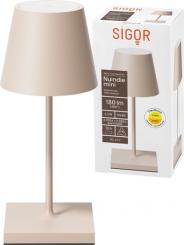 Sigor  Akku-Tischleuchte Nuindie mini USB-C dünenbeige 2,2W FlexMood 2200K/2700K IP54 168/197lm Ra85 