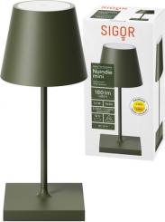 Sigor  Akku-Tischleuchte Nuindie mini USB-C tannengrün 2,2W FlexMood 2200K/2700K IP54 168/197lm Ra85 