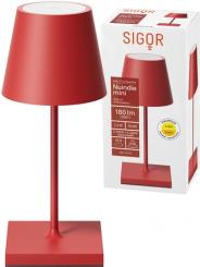Sigor  Akku-Tischleuchte Nuindie mini USB-C feuerrot 2,2W FlexMood 2200K/2700K IP54 168/197lm Ra85 