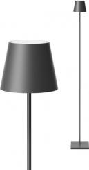 Sigor  Akku-Stehleuchte Nuindie USB-C 1200mm graphitgrau 2,2W FlexMood 2200K/2700K IP54 168/197lm Ra 