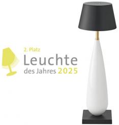 Sigor Akku-Tischleuchte Thala 220mm Schwarz/Weiß, 2,3W Flex-Mood 2200K/2700K IP54 Ra80 d 