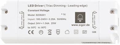 Sigor LED Netzteil/Treiber Powerline Netzteil Triac Flat 75W 24V, 180x60x35mm 3,13A IP20 