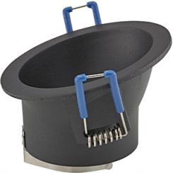 Sigor Einbaustrahler Rund schwarz asymmetrisch zurückgesetzt 