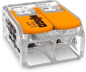 Wago  Verbindungsklemme mit Hebeln, für alle Leiterarten, max. 6 mm², 2x 0.5-6 mm2 