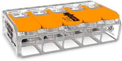 Wago  Verbindungsklemme mit Hebeln, für alle Leiterarten, max. 6 mm², 5x 0.5-6 mm2 