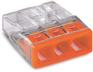 Wago  Verbindungsklemme zum Stecken, für eindrähtige Leiter, max. 2,5 mm², 3x 0.5-2.5 mm2 