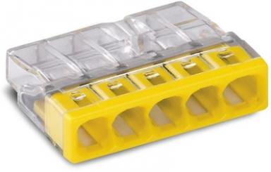 Wago  Verbindungsklemme zum Stecken, für eindrähtige Leiter, max. 2,5 mm², 5x 0.5-2.5 mm2 