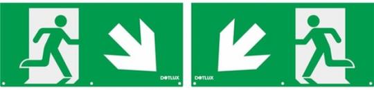 Dotlux Erweitertes Piktogrammset Pfeil diagonal links und rechts unten (2 Stück) für LED-Not 