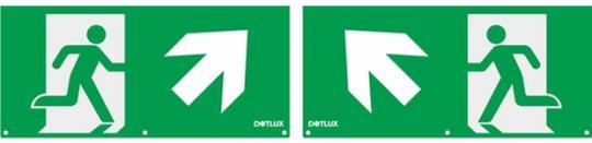 Dotlux Erweitertes Piktogrammset Pfeil diagonal links und rechts oben (2 Stück) für LED-Notl 