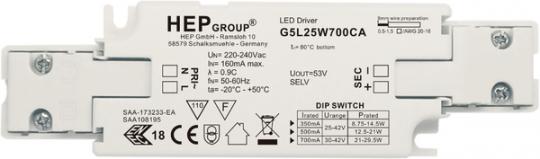 HEP  LED Treiber, Konstantstrom, 350-700mA per DIP, 25W 