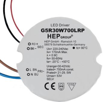 HEP  LED Treiber, Konstantstrom, 600mA, 30W 