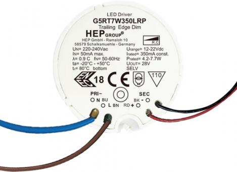 HEP  LED Treiber, Konstantstrom, dimmbar, 150mA, 7W (Phasenabschnitt) 