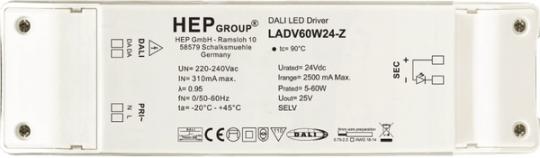 HEP LED Netzteil/Treiber LED Netzteil, Konstantspannung, dimmbar, 24Vdc, 60W (DALI-2(DT6)/TouchDim) 