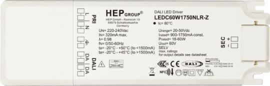 HEP  LED Treiber, Konstantstrom, dimmbar, 900-1750mA per NFC, 60W (DALI-2 (DT6)/TouchDim) 