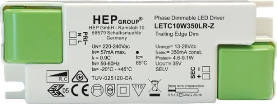 HEP  LED Treiber, Konstantstrom, dimmbar, 350mA, 10W (Phasenabschnitt) 