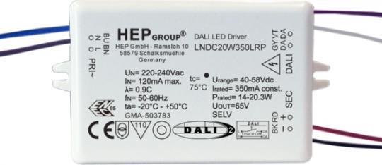 HEP  LED Treiber, Konstantstrom, dimmbar, 350mA, 20W (DALI-2 (DT6)/TouchDim) 