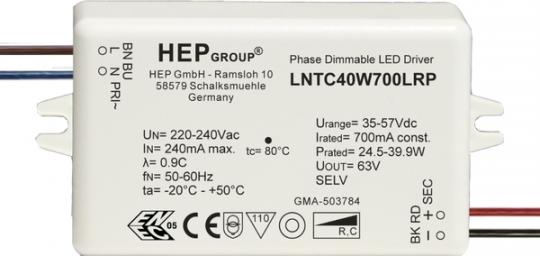 HEP  LED Treiber, Konstantstrom, dimmbar, 1050mA, 40W (Phasenabschnitt) 