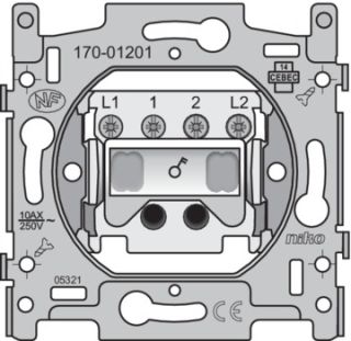 Niko  NIKO Steckdosen 45x45 - BASE SWITCH DOUBLE-POLE 