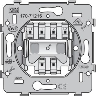 Niko  NIKO Steckdosen 45x45 - BASE SWITCH DOUBLE-POLE 