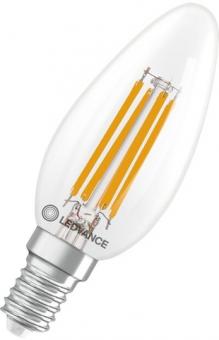 Ledvance LED-Lampe LED CLB40 DIM 3.4W 827 FILCL E14 P / EEK: D 