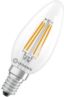 Ledvance LED-Lampe LED CLB40 3.4W 840 FILCL E14 P / EEK: D 