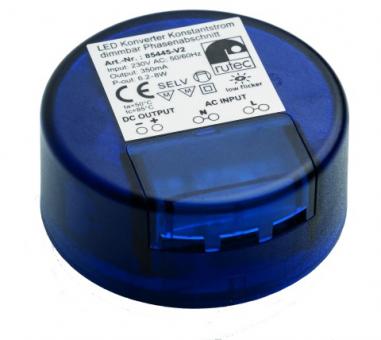 Rutec LED Konverter 350mA 6,2W-8W 230V AC dimmbar Phasenabschnitt 