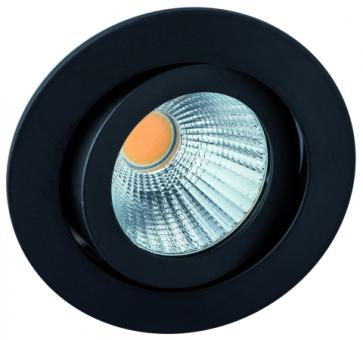 Rutec Einbauspot LED Einbaustr. 7W schwarz o.Konverter 2300-3000K 40° 350mA CRI90 m.Sche / EEK: G 