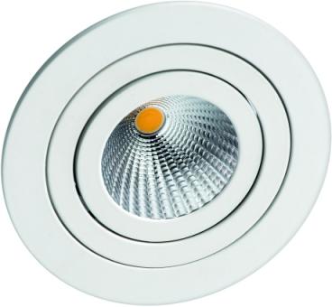 Rutec LED-Leuchte LED Einbaustr. 7W Weiß o.Konverter 2700K 38° 350mA CRI90 m.Scheibe / EEK: F 