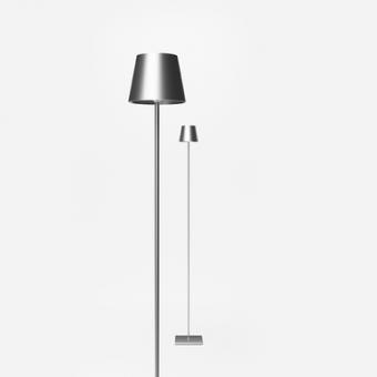 Sigor  Akku-Stehleuchte Nuindie 1200mm silberfarben rund 2,2W FlexMood 2200K/2700K IP54 168/197lm Ra 