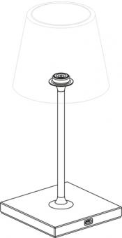 Sigor Leuchtenzubehör Nuindie mini Ersatzfuß USB-C 250mm nachtschwarz inkl. USB-C Kabel 